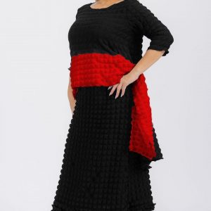 New - 2PC Popcorn Hi-Low Red/Black Skirt Set (2 Size Selection) - Very Nice