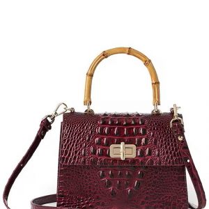 New - Brahmin Hallie Satchel Bag - Cherry Lacquer