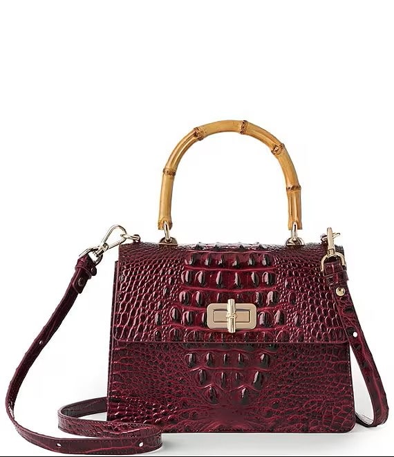 New – Brahmin Hallie Satchel Bag – Cherry Lacquer