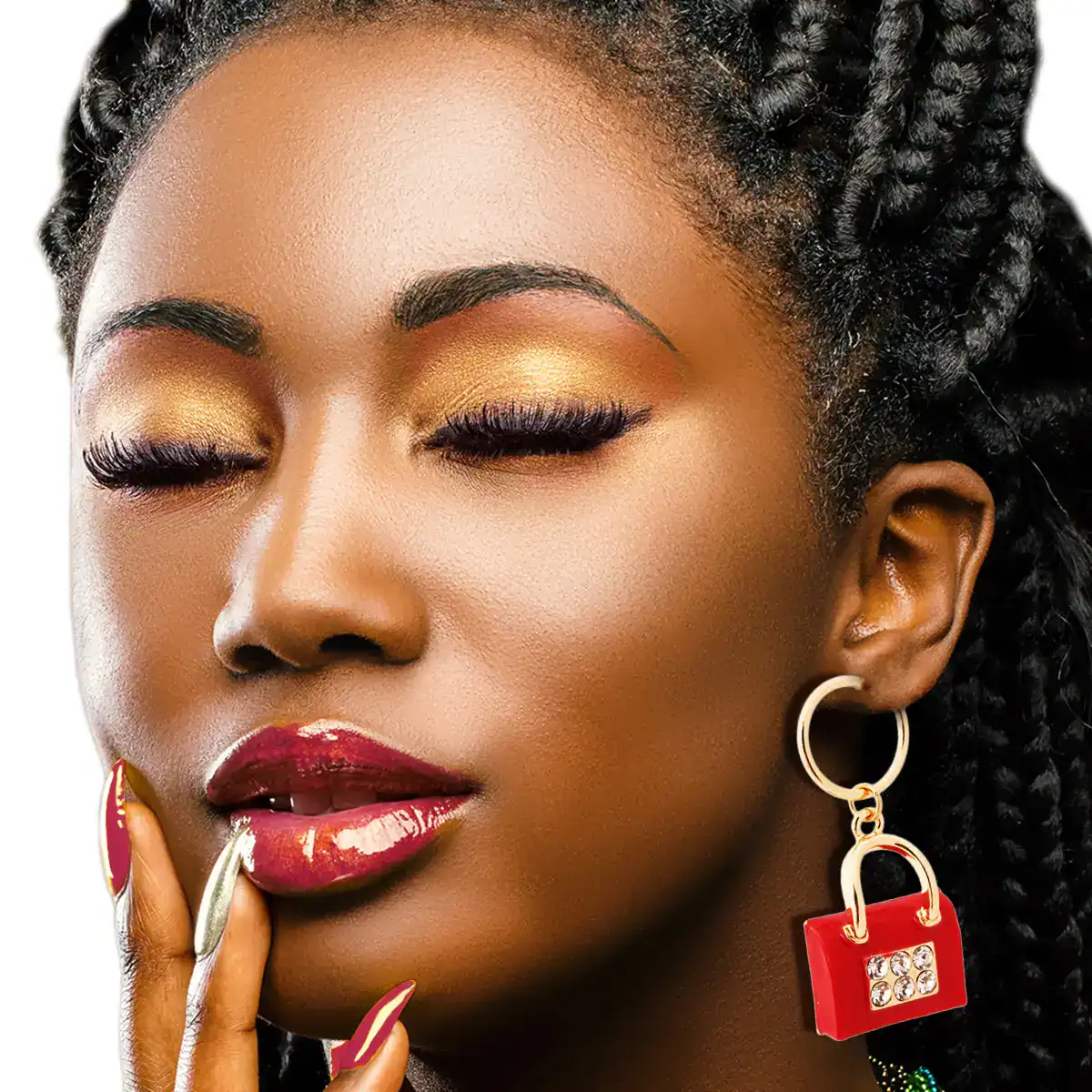 New – Designer Handbag Hoop Earrings (Pierced)