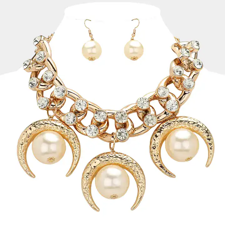 New – Designer Oversized Pearl Charm Necklace