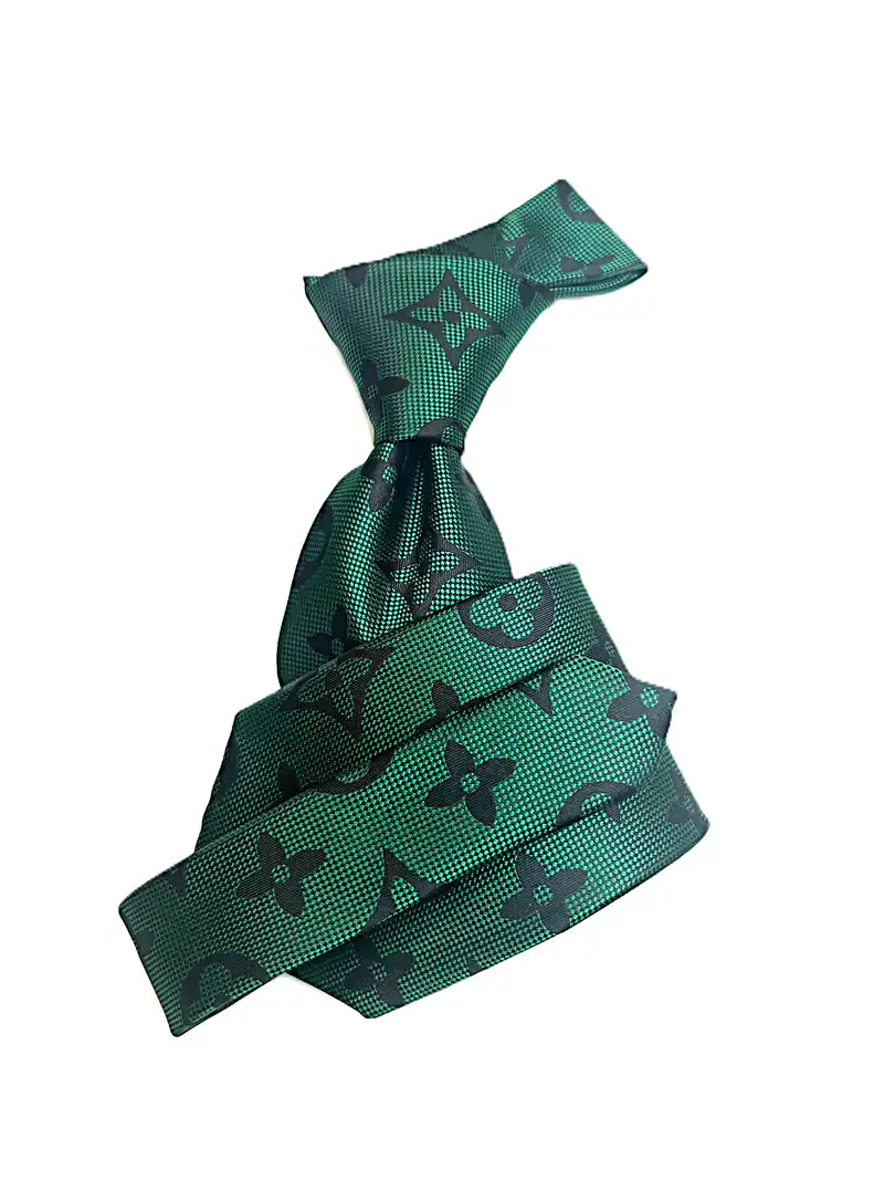 New – Limited Edition LV Money Green Tie w/ Hanky