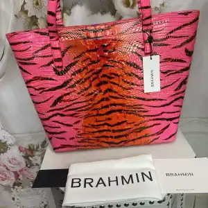 New - Brahmin Pink Feline Tote Bag (A Pop of Color)