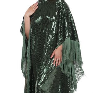 New - Designer Fringe Dress Green (Size Small)