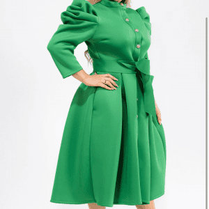 New - Designer 10 Button Green Light Scuba Dress (1X & 3X Size Left ) XL can fit a 1X!!!