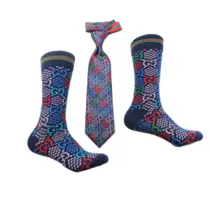 New -Designer Tie & Sock Combo (Sweet) Navy Multi GG