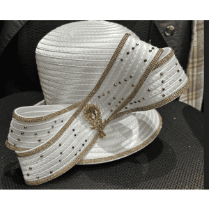New - Designer White/Gold Hat (Very Nice)