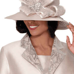 New - Designer Taupe Bling Church or Evening Hat (Nice)