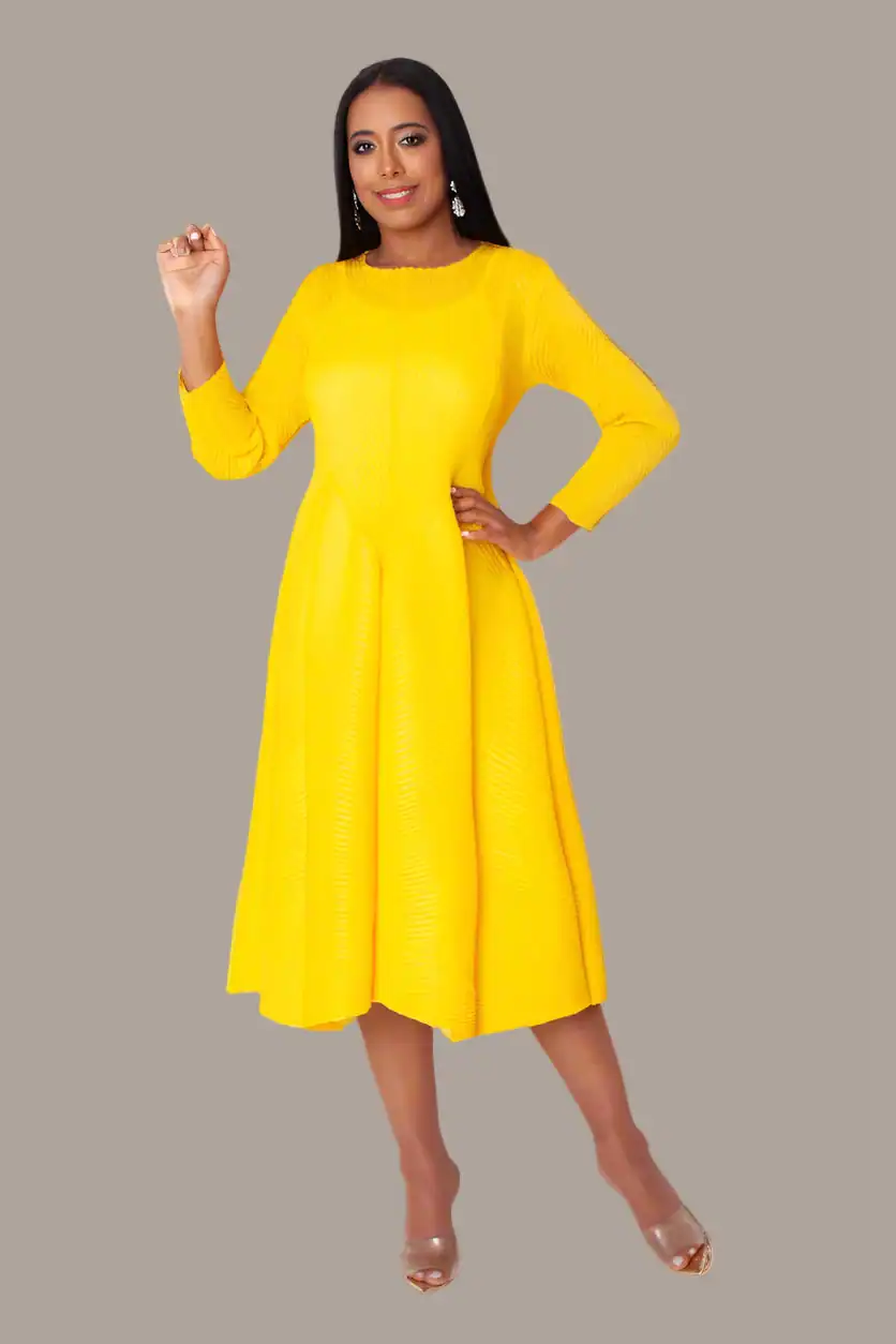 (1 LEFT) New – Yellow Textured Bubble Dress (One-Size)