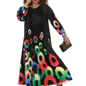 New - Designer One Size Black Dress _ Multi-Colored Throughout - Love It (Only 1) - Order Yours Today if Not Available