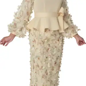 New - Designer Tan-Multi Petaled Dress (Beautiful) 16W
