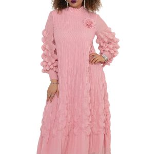 New - Designer Baby Pink Dress (Lovely) -(S/M; L/XL; 1X/2X) - Travel Friendly and Wrinkled Free