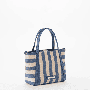 New - Brahmin Mona Striped Blue Small Tote Bag