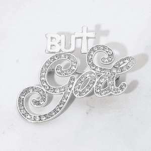 New - Stone Paved But God Message Pin Brooch