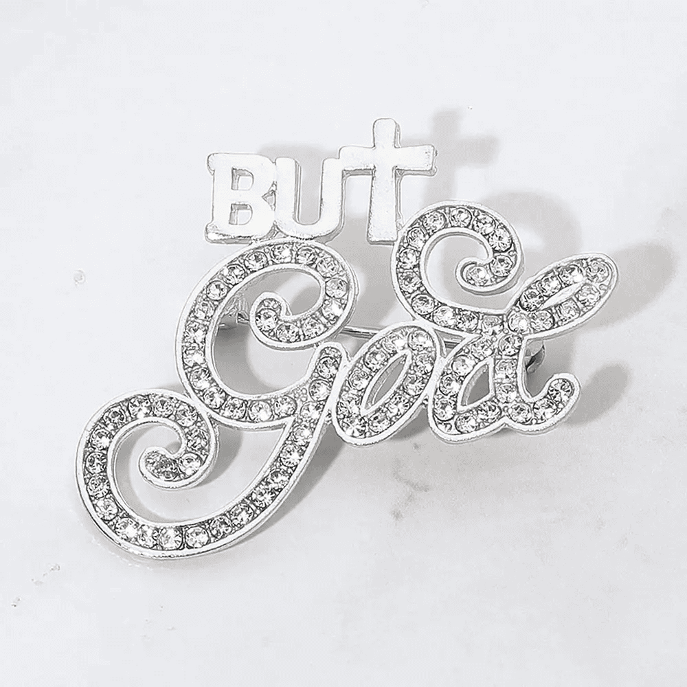 New – Stone Paved But God Message Pin Brooch