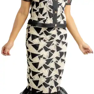New - Designer Light Black & Cream Denim - Size 20 (order your size)
