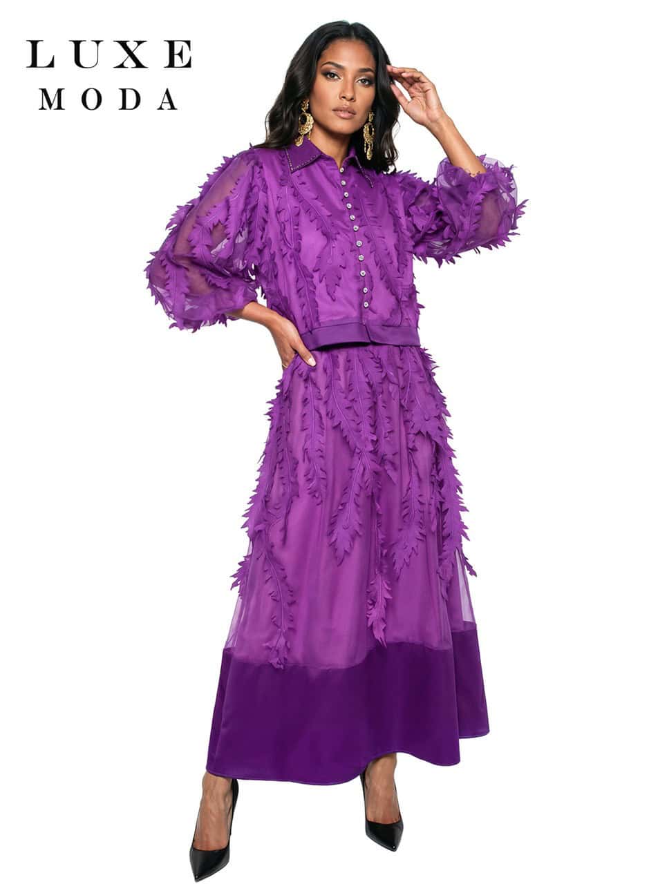 New – Designer 2PC Purple Skirt Set (2 Sizes – L/XL & S/M) Limited Quanities