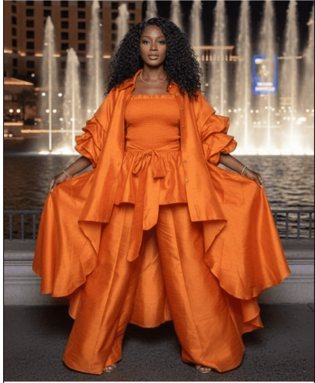 New – Designer One Size (3 pc) rust orange Pantsuit!!!!