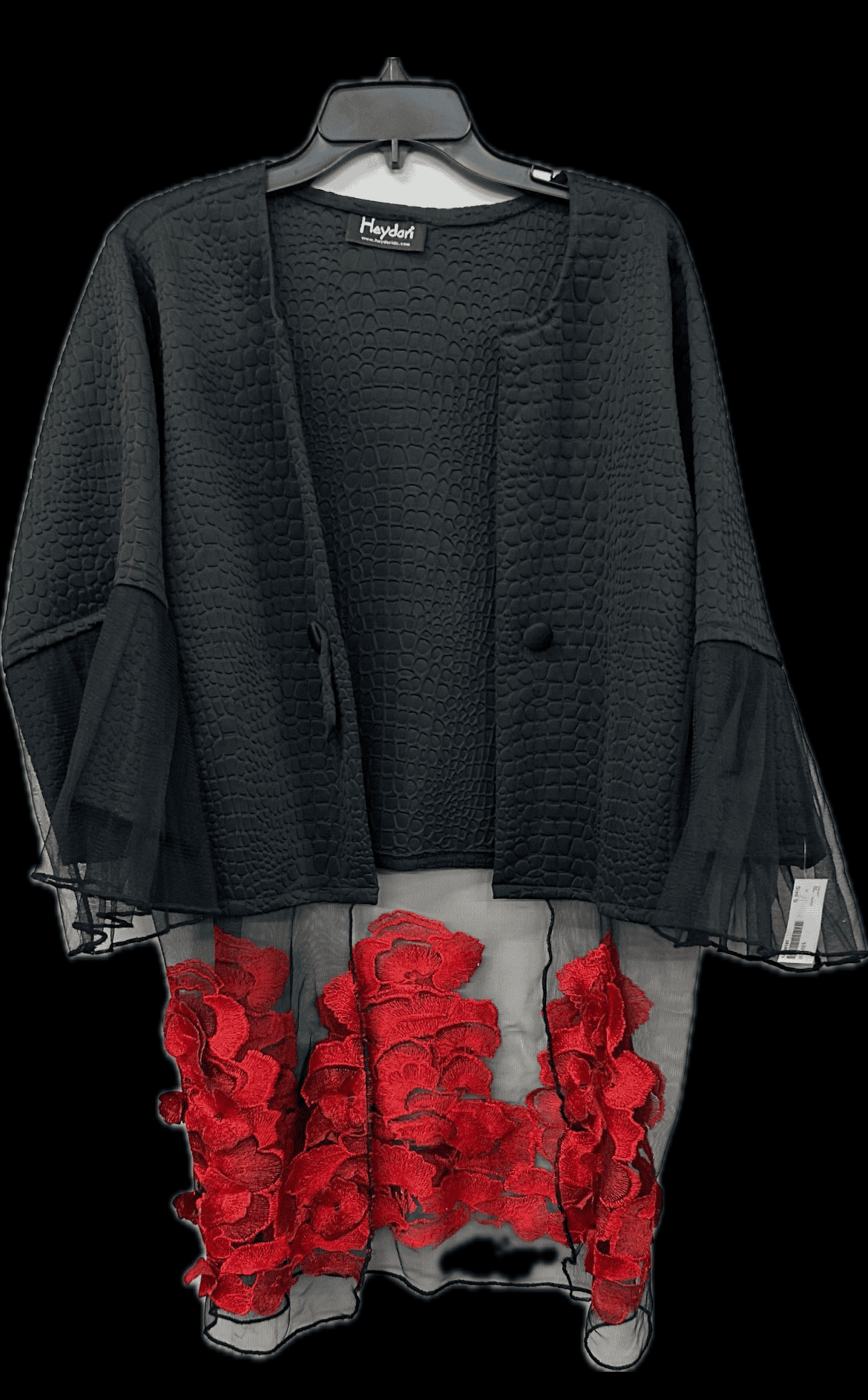 New – High End Custom Black with Rose Petals/Mesh Jacket – S/M ( Only 1)