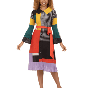 New - Giovanna Designer Wrinkle Free/Bouncy Multi -Colored Dress - See Size Selection (L, XL, 1X)