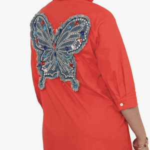 New - Red Butterfly Back Blouse - Very Nice (See Size Selection below)