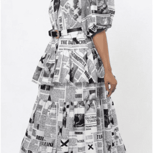 New - 2pc Newspaper Print Set - One Size (Only 1)