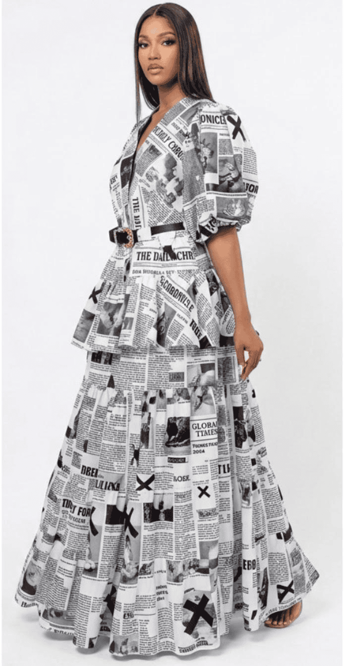 New – 2pc Newspaper Print Set – One Size (Only 1)