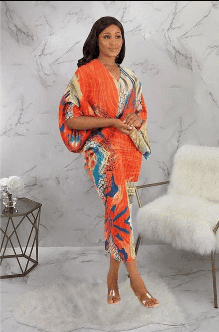 New – Bat-Wing Wrinkle Free Dress – One Size