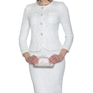 New - Lilly & Taylor Knit - White Sequin 2pc Knit - Only 1 size 18 (Can order more)
