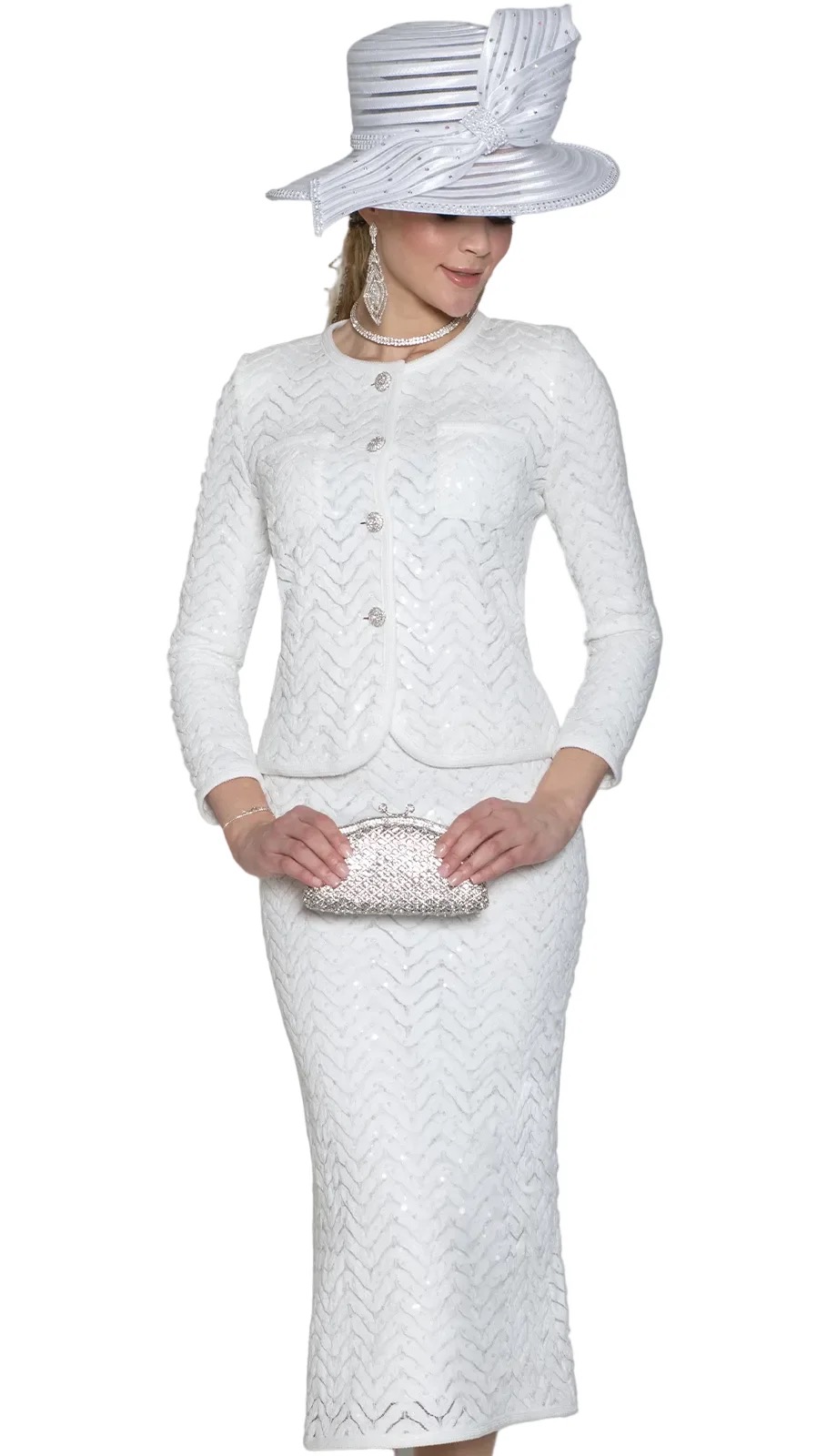 New – Lilly & Taylor Knit – White Sequin 2pc Knit – Only 1 size 18 (Can order more)