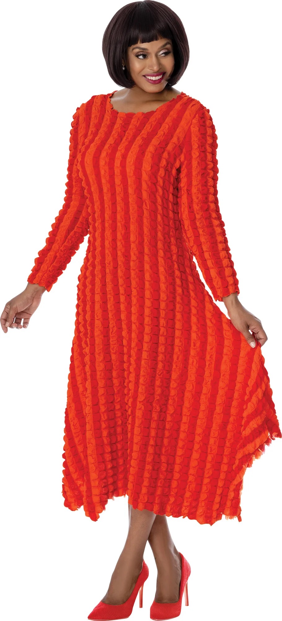 New – Orange Two Tone Bubble Dress (See Size Selection Below) XL or 2XL